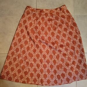 Vintage A-Line Skirt in Rust and Cream